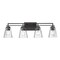 Z-Lite Lyna Vanity, 4-Light, 30.5 In.W x 6.5 In.L x 9 In.H, Matte Black/Clear 823-4V-MB - alternate 1